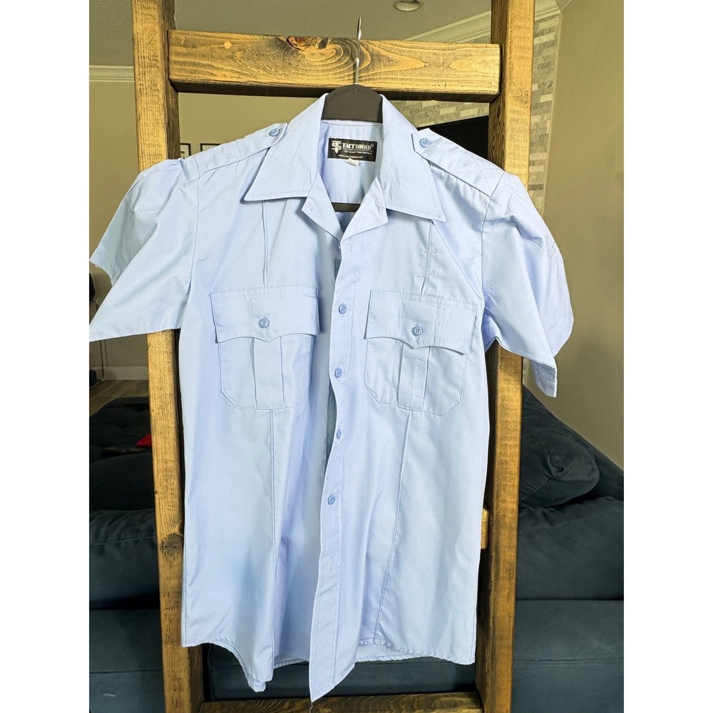 Tact Squad Mens Light Blue Short Sleeve Tactical Uniform Shirt Style 8013 Small